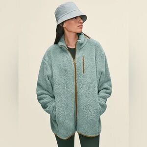 Girlfriend Collective Full Zip Fleece Jacket - Ice